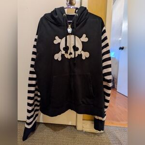 Grave Girls Skull Striped Hoodie 2x